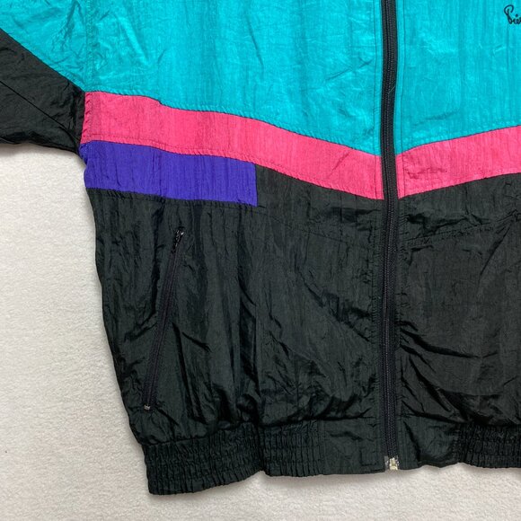 Vintage Pierre Cardin Jacket Mens M Multicolor Nylon Running 90s Windbreaker - Picture 5 of 14